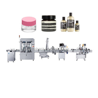 Qualität  CE Standard Automatic Emulsion Production Line Small Cream Products Flling Filling Capping Labeling Machine With Video usine