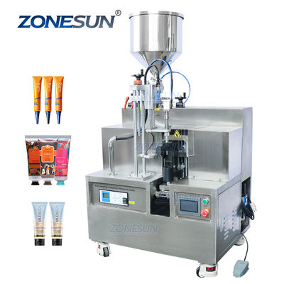 Qualität  ZONESUN Food Toothpaste Semi Automatic Plastic Cosmetics Cream Lip Gloss Ointment Honey Gels Tube Filling And Sealing Machine usine
