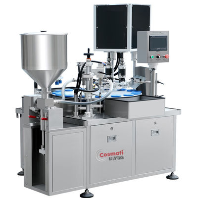 Qualität  Automatic Powder Feeding Factory Direct Selling Liquid Lotion Cream Filling And Capping Machine For Cosmetic usine